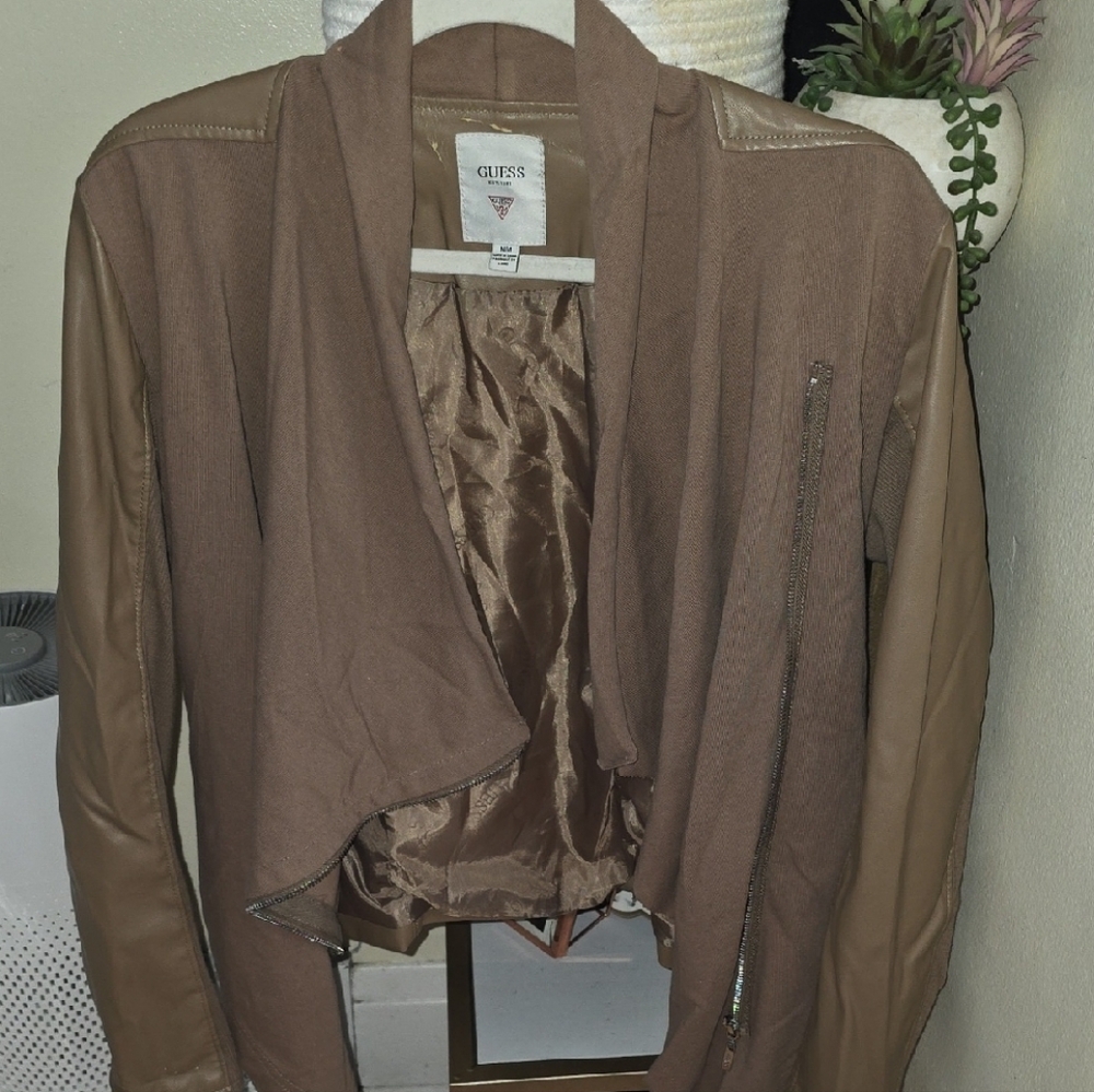 GUESS Women's Tan and Brown Blazer